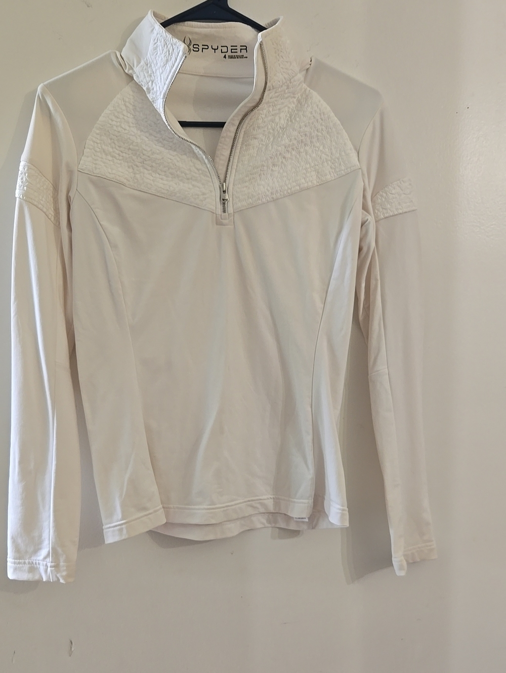 Spyder Women's Cream Quarter-Zip Performance Pullover